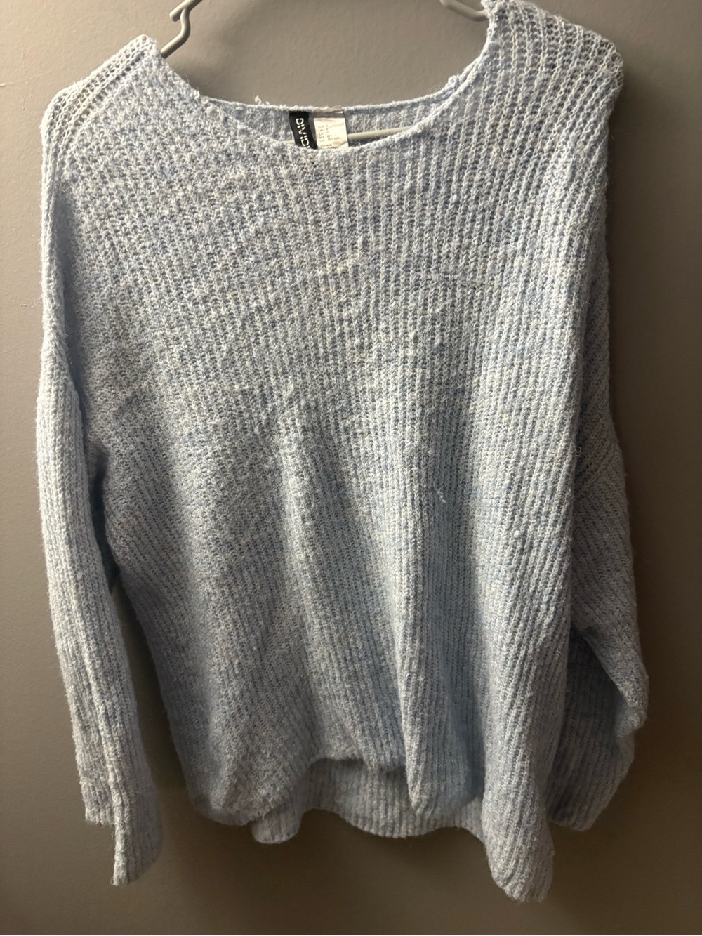 Divided Pale Blue Ribbed Knit Sweater